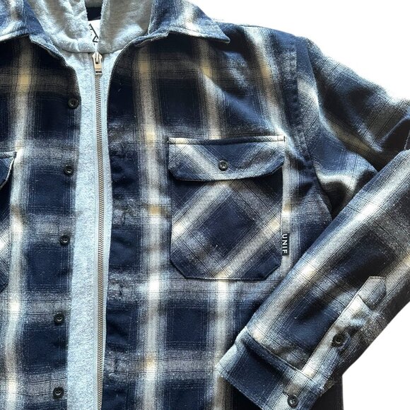 UNIF Vago Plaid Flannel Hooded Jacket Women's Size Small - Picture 5 of 8